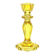 Load image into Gallery viewer, Yellow Glass Candlestick
