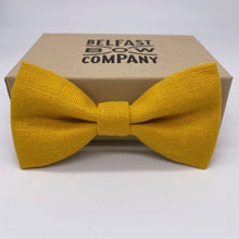 Load image into Gallery viewer, Irish Linen Bow Tie in Belfast Yellow
