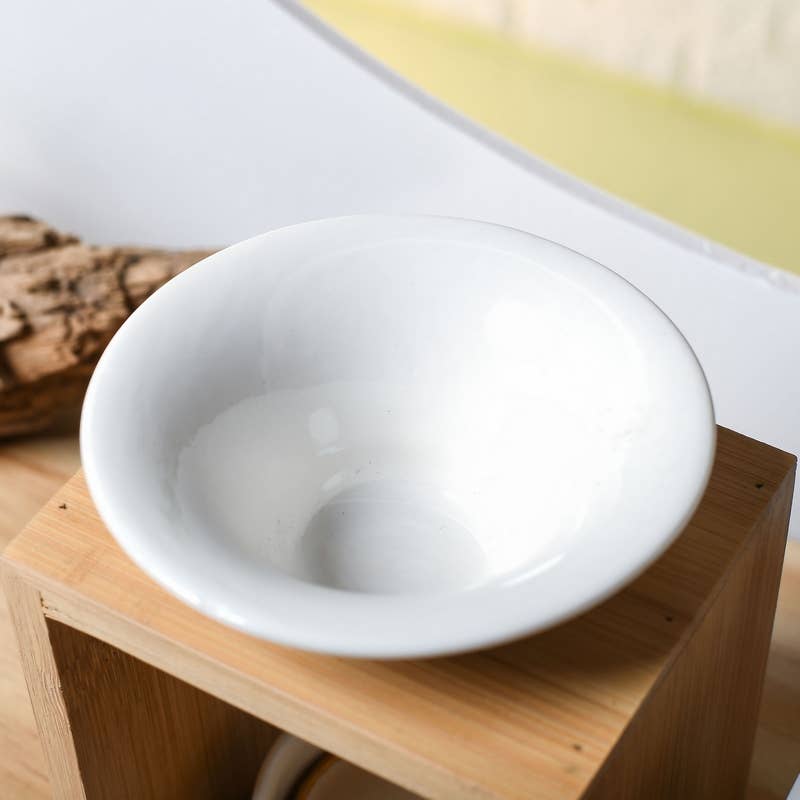 Ceramic and Bamboo Wax Melt Burner