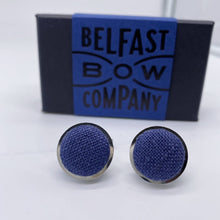 Load image into Gallery viewer, Irish Linen Cufflinks in Navy Blue
