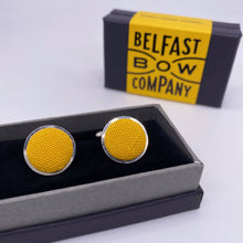 Load image into Gallery viewer, Irish Linen Cufflinks in Belfast Yellow
