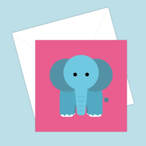 Pink Elephant Greeting Card