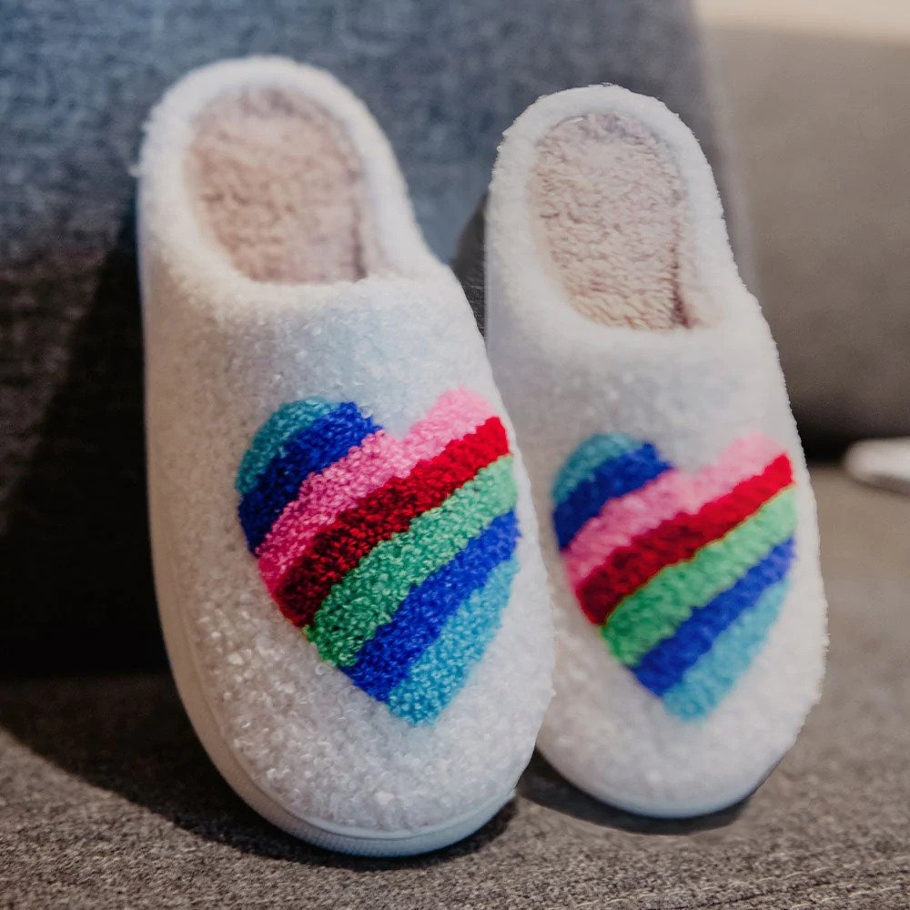 Rainbow Heart Slippers cc creatives